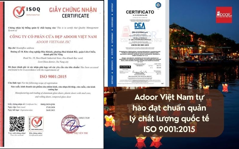 Chứng nhận kiểm định sản phẩm cửa nhôm kính trượt quay Hội An đạt chuẩn