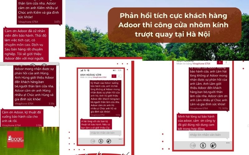 Phản Hồi Tích Cực Từ Khách Hàng Sau Thi Công Cửa Nhôm Kính Trượt Quay Hà Nội Bởi Adoor