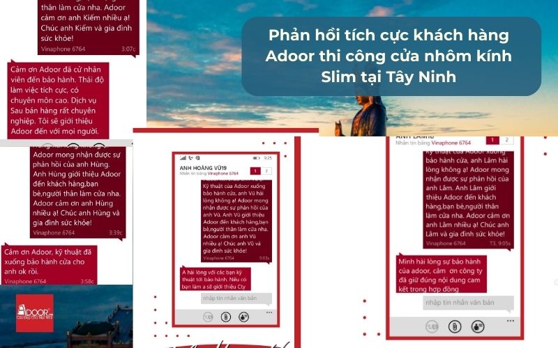 Phản hồi khách hàng khi thi công cửa nhôm Slim Tây Ninh Adoor