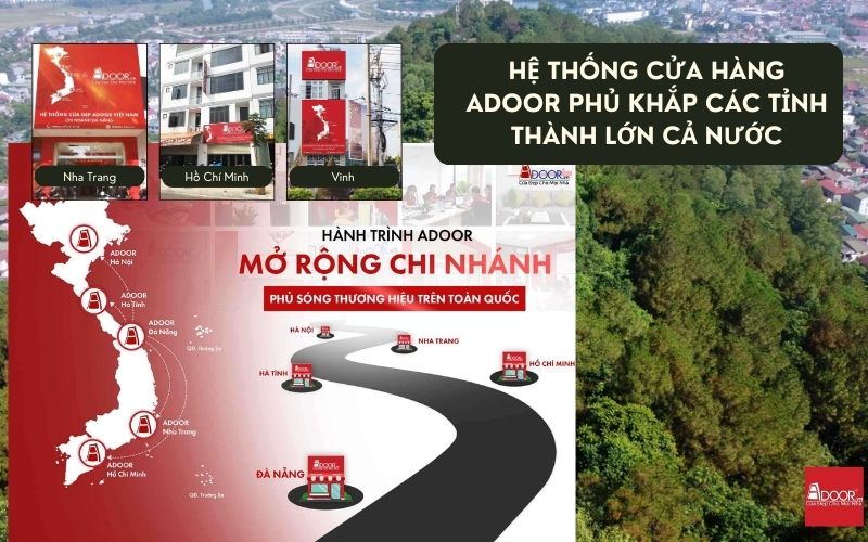 Hệ thống phân phối rộng khắp – Địa chỉ tin cậy mua cửa nhôm kính trượt quay Vinh từ Adoor