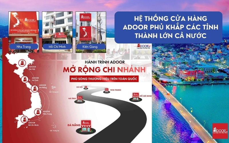 Hệ thống phân phối cửa nhôm kính Slim Kiên Giang Adoor – phủ sóng toàn tỉnh, phục vụ tận nơi