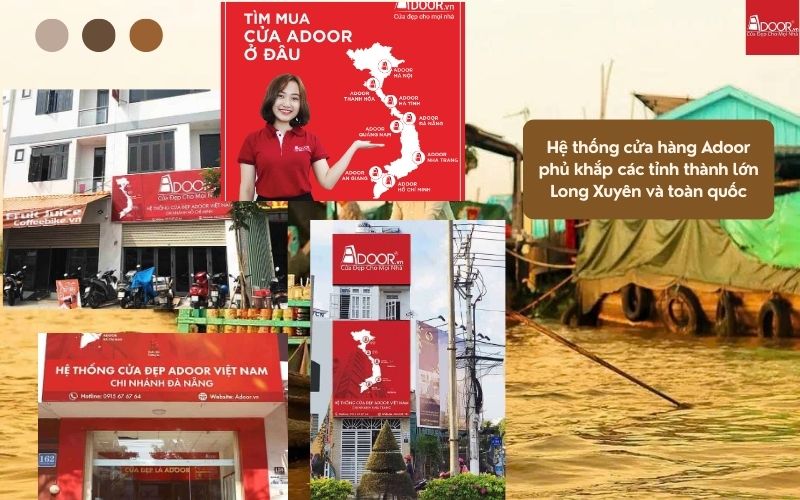 Hệ thống chi nhánh Adoor toàn quốc: từ Bắc vào Nam, hỗ trợ khách cửa nhôm kính Slim Long Xuyên thuận tiện
