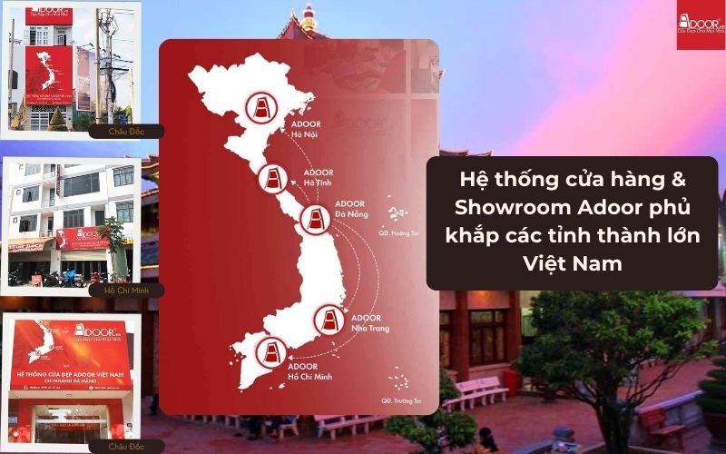 Hệ thống phân phối Adoor – Kết nối niềm tin cửa nhôm kính trượt quay Châu Đốc khắp mọi miền