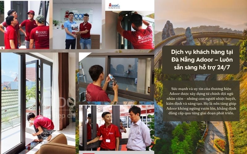 Với dịch vụ hậu mãi chu đáo, Adoor luôn sẵn sàng hỗ trợ kỹ thuật tận nơi, giúp cửa nhôm kính trượt quay Đà Nẵng của bạn luôn như mới.