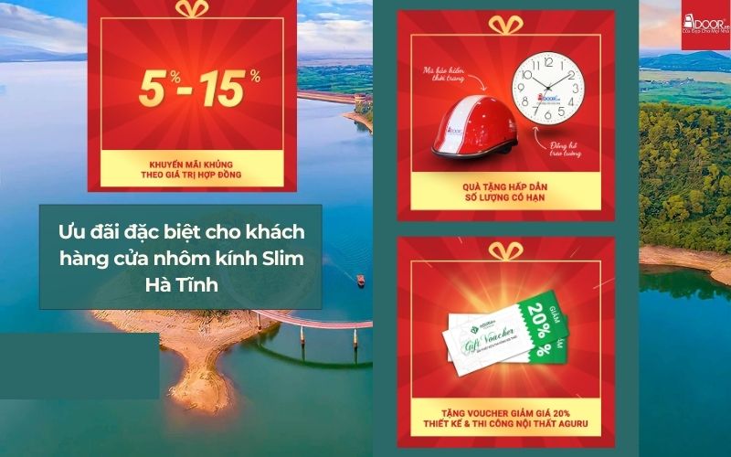 Ưu đãi hấp dẫn và cam kết hậu mãi "vàng" khi lắp đặt cửa nhôm kính Slim Hà Tĩnh tại Adoor