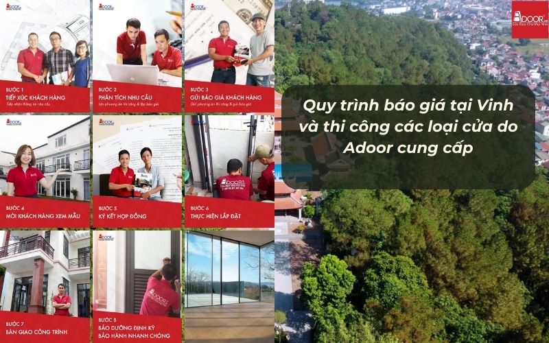 Quy trình sản xuất và lắp đặt cửa nhôm kính trượt quay Vinh của Adoor