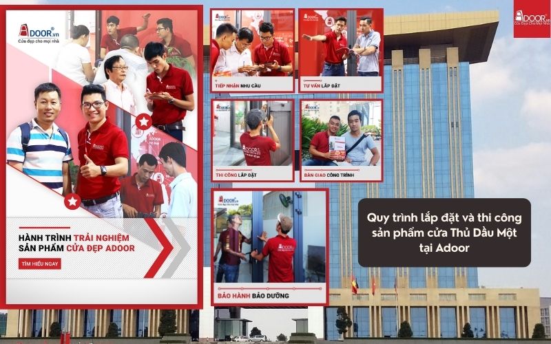 Quy trình sản xuất và lắp đặt cửa nhôm kính Slim Thủ Dầu Một tiêu chuẩn ISO từ Adoor