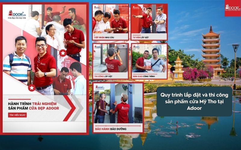 Quy trình sản xuất và lắp đặt cửa nhôm kính Slim Mỹ Tho của Adoor