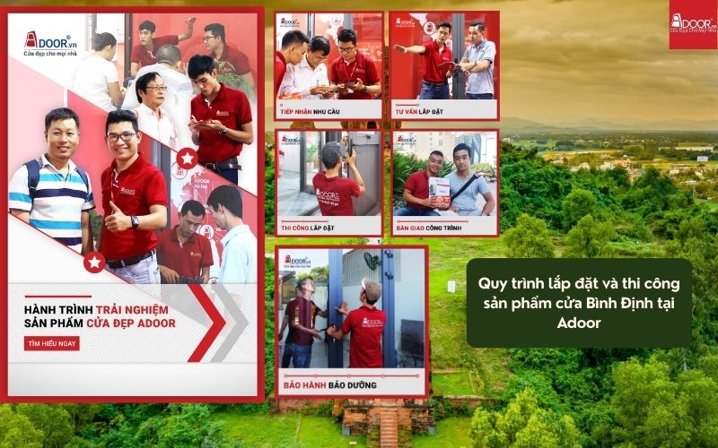 Chu trình sản xuất và thi công cửa nhôm kính trượt quay Bình Định Adoor – Chính xác, nhanh gọn, chuẩn kỹ thuật quốc tế