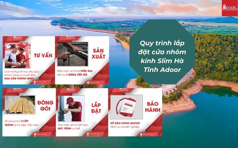 Quy trình sản xuất và thi công cửa nhôm kính Slim Hà Tĩnh chuẩn ISO từ Adoor