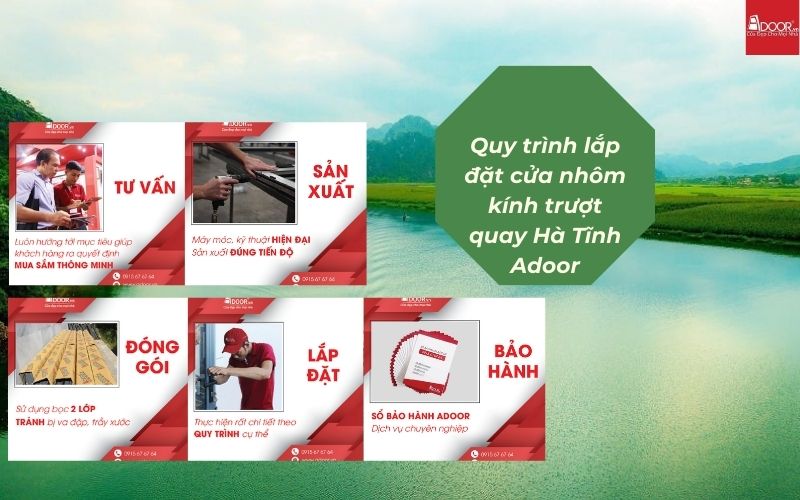 Quy Trình Sản Xuất & Lắp Đặt Cửa Nhôm Kính Trượt Quay Hà Tĩnh – Chuẩn Adoor Từ Nhà Máy Đến Công Trình