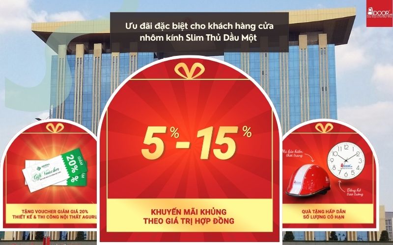 Ưu đãi "cực bốc" và chế độ hậu mãi vàng khi lắp cửa nhôm kính Slim Thủ Dầu Một tại Adoor