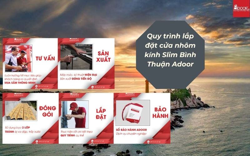 Quy trình sản xuất và lắp đặt cửa nhôm kính Slim Bình Thuận Adoor – chuẩn kỹ thuật, bền bỉ với khí hậu miền biển