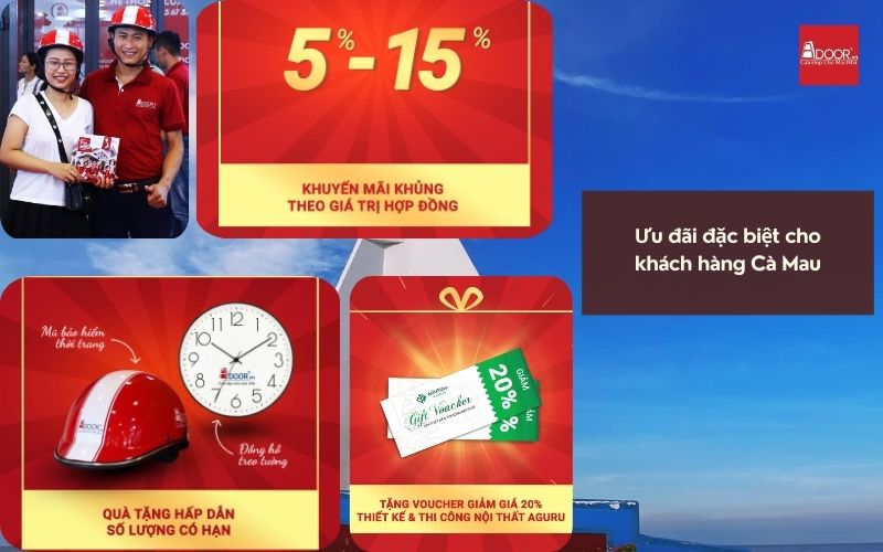 Ưu đãi khuyến mãi Adoor cho cửa nhôm kính Slim Cà Mau: tiết kiệm “Cà Mau nhất” khi làm cửa
