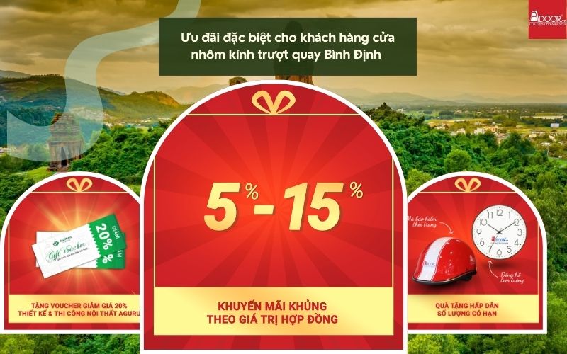 Ưu đãi “vàng” cho khách hàng cửa nhôm kính trượt quay Bình Định – Cơ hội tiết kiệm chi phí cùng Adoor