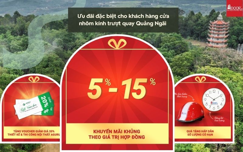 Ưu Đãi Khuyến Mãi Cửa Nhôm Kính Trượt Quay Quảng Ngãi Từ Adoor