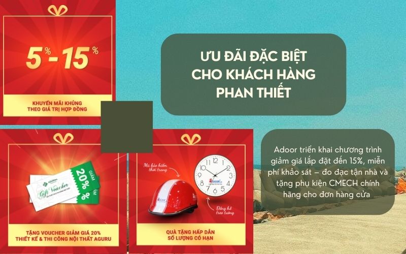 Đón nắng vàng rực rỡ cùng ưu đãi "khủng" từ Adoor giúp bạn sở hữu hệ thống Cửa Nhôm Kính Trượt Quay Phan Thiết với chi phí tối ưu.