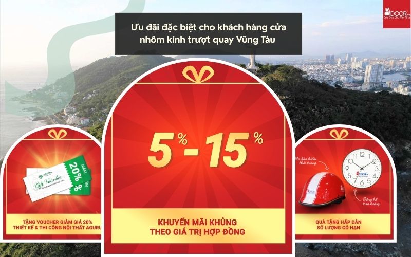 Chính sách ưu đãi & hỗ trợ chi phí – Cửa nhôm kính trượt quay Vũng Tàu Adoor