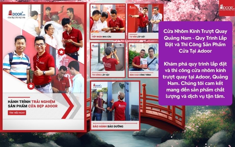 Cửa Nhôm Kính Trượt Quay Quảng Nam - Quy Trình Lắp Đặt và Thi Công Sản Phẩm Cửa Tại Adoor