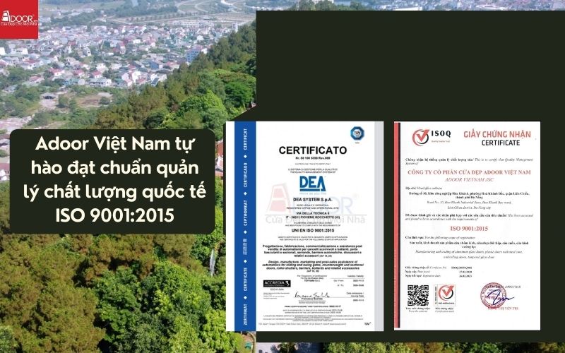 Chứng nhận quốc tế khẳng định chất lượng cửa nhôm kính trượt quay Adoor Vinh