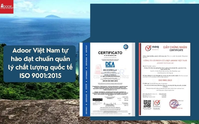 Bộ Chứng Nhận Quốc Tế Bảo Chứng Chất Lượng Cửa Nhôm Trượt Quay Kiên Giang Của Adoor Tại Tỉnh Kiên Giang