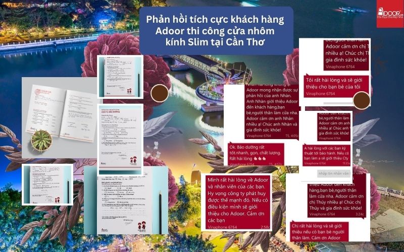 Phản hồi tích cực khách hàng Adoor thi công cửa nhôm kính Slim tại Cần Thơ