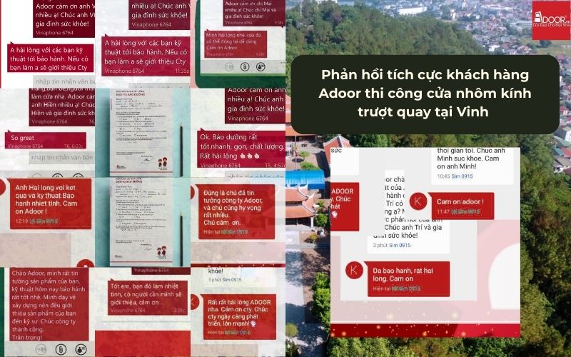 Phản hồi tích cực từ khách hàng sử dụng cửa nhôm kính trượt quay tại Vinh