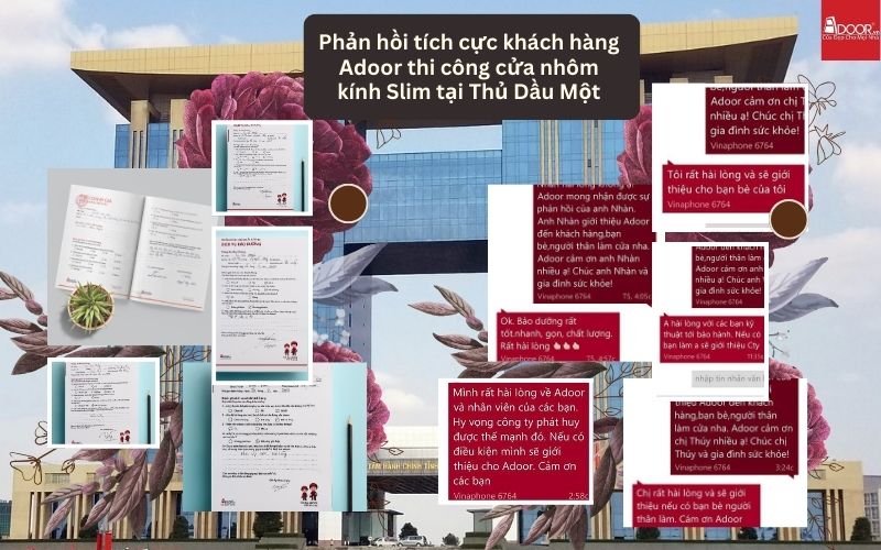 Phản hồi tích cực từ khách hàng về cửa nhôm Slim Thủ Dầu Một Adoor