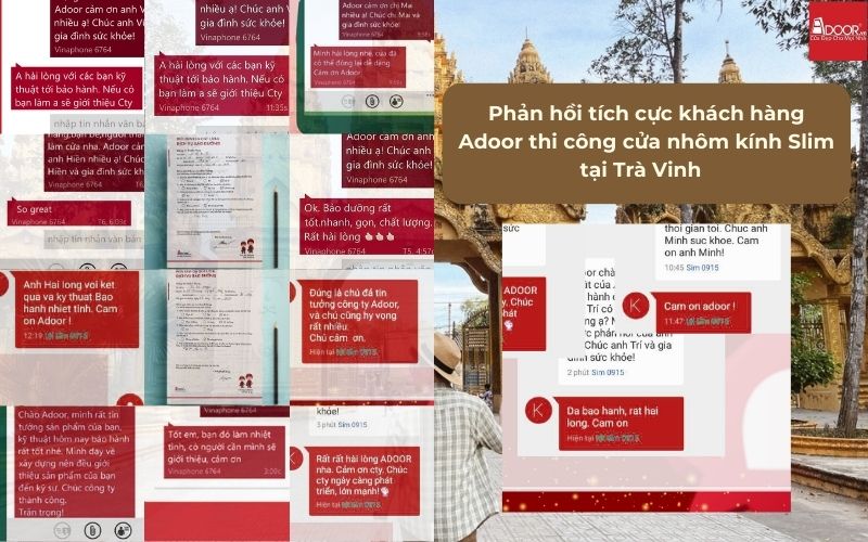 Phản hồi tích cực từ khách hàng sử dụng cửa nhôm Slim Trà Vinh