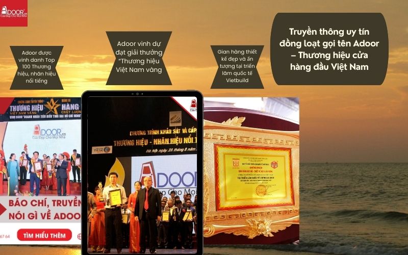 Truyền thông và giải thưởng – Adoor Sầm Sơn khẳng định vị thế thương hiệu Việt uy tín