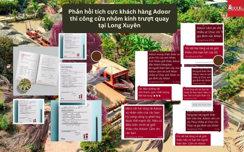 Phản hồi tích cực khách hàng Adoor thi công cửa nhôm kính trượt quay tại Long Xuyên
