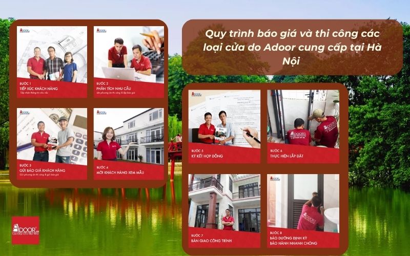 Quy trình sản xuất và lắp đặt cửa nhôm kính trượt quay Hà Nội chuẩn Adoor