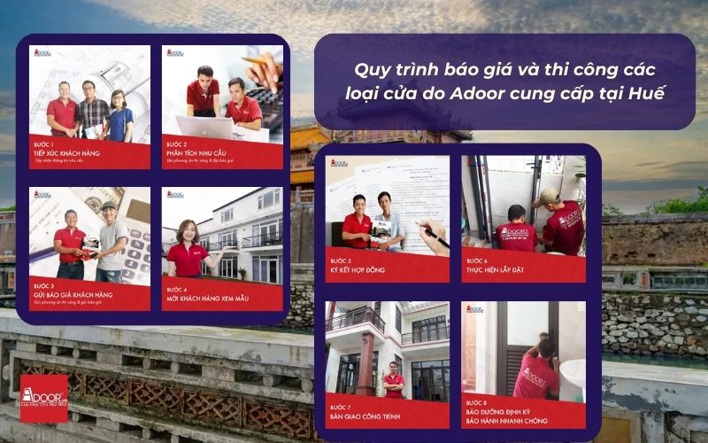 Quy trình sản xuất và lắp đặt cửa nhôm kính Slim Huế Adoor – chuẩn hóa, tỉ mỉ và an toàn