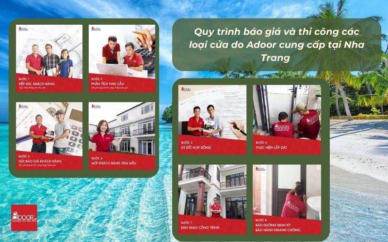 Quy trình sản xuất & lắp đặt cửa nhôm kính trượt quay Nha Trang Adoor