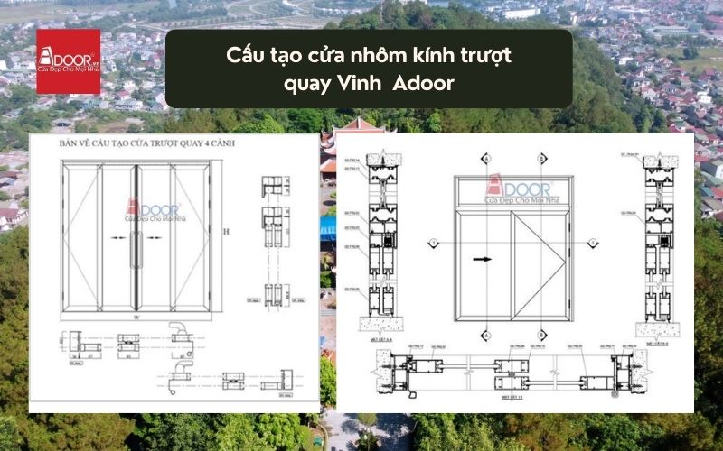 Cấu tạo cửa nhôm kính trượt quay Vinh Adoor 02