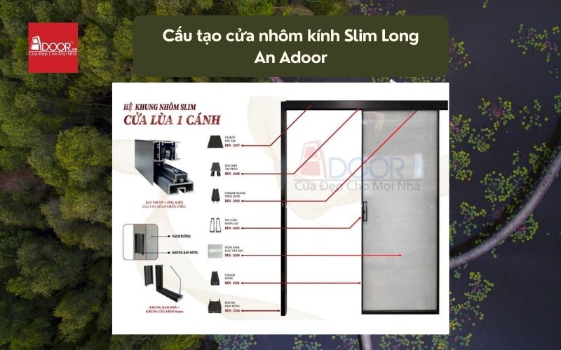 Cấu tạo cửa nhôm kính Slim Long An Adoor 02