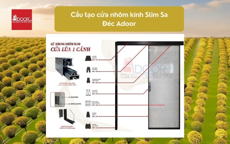 Cấu tạo cửa nhôm kính Slim Sa Đéc Adoor 02