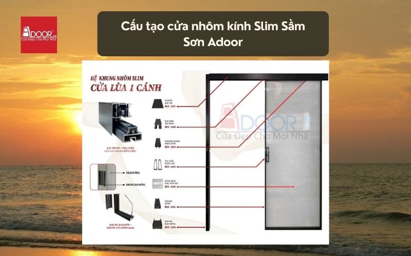 Cấu tạo cửa nhôm kính Slim Sầm Sơn Adoor 02