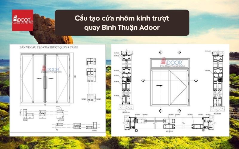Cấu tạo cửa nhôm kính trượt quay Bình Thuận Adoor 02
