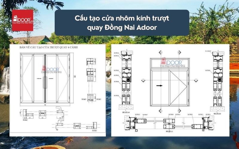Cấu tạo cửa nhôm kính trượt quay Đồng Nai Adoor 
