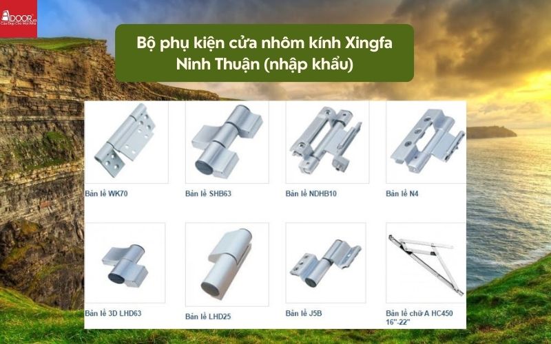 Bộ phụ kiện cửa nhôm kính Xingfa Ninh Thuận (nhập khẩu) 01