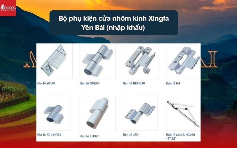 Bộ phụ kiện cửa nhôm kính Xingfa Yên Bái (nhập khẩu) 01