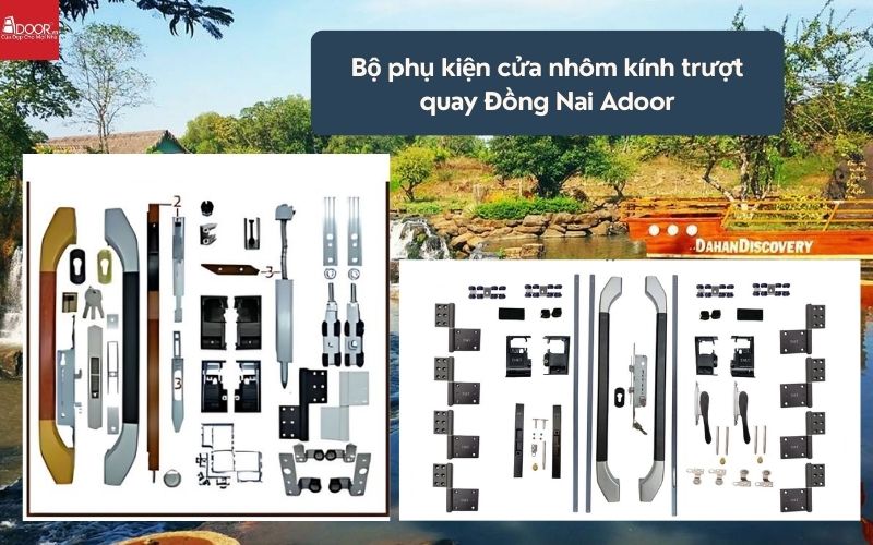 Bộ phụ kiện cửa nhôm kính trượt quay Đồng Nai Adoor