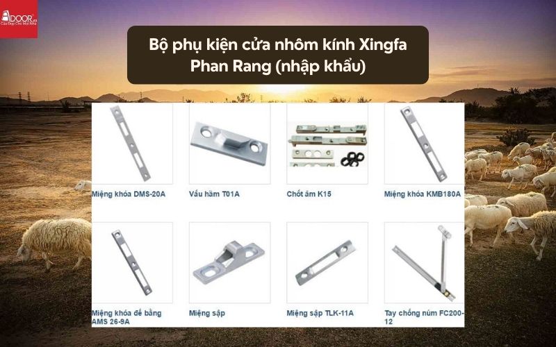 Bộ phụ kiện cửa nhôm kính Xingfa Phan Rang (nhập khẩu) 02