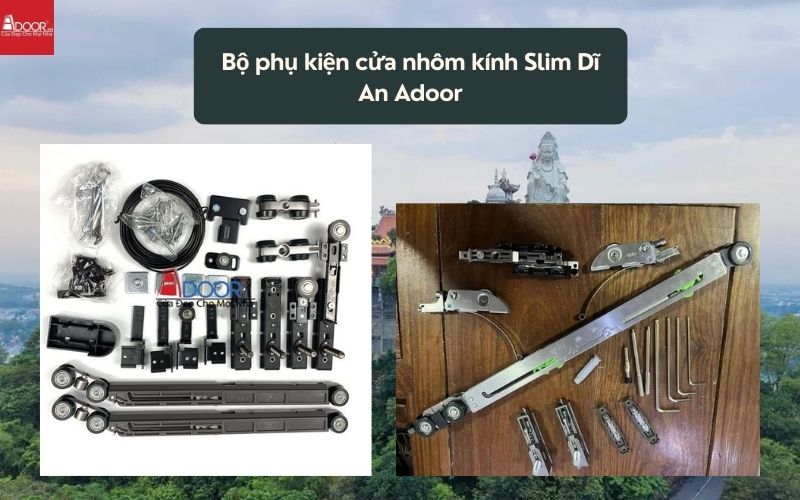 Bộ phụ kiện cửa nhôm kính Slim Dĩ An Adoor 02