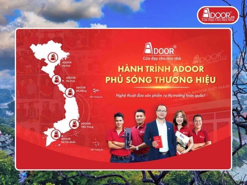 Chi nhánh Adoor phủ rộng toàn quốc phục vụ khách hàng tại Dĩ An