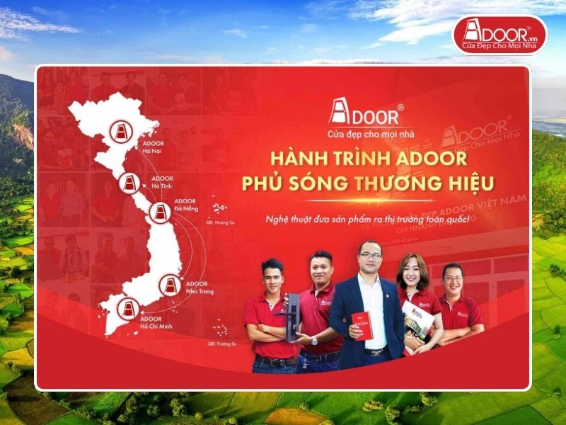 Chi nhánh Adoor phủ rộng toàn quốc phục vụ khách hàng tại Long Xuyên
