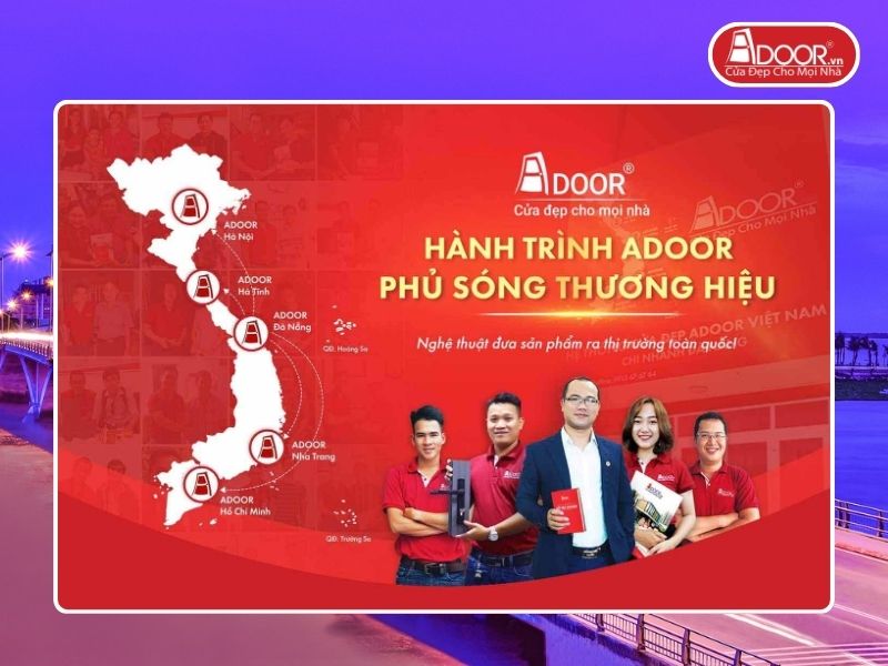 Chi nhánh Adoor phủ rộng toàn quốc phục vụ khách hàng tại Rạch Giá