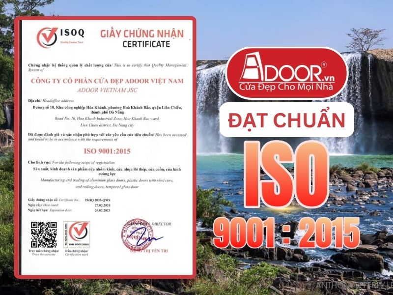 Chứng nhận ISO minh chứng Adoor uy tín phục vụ Buôn Ma Thuột