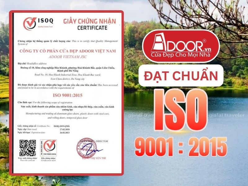 Chứng nhận ISO minh chứng Adoor uy tín phục vụ Gia Lai